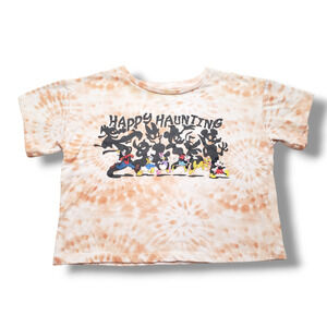 Disney Girls 7/8 Halloween Mickey & Friends Boxy TieDye Tee Happy Haunting